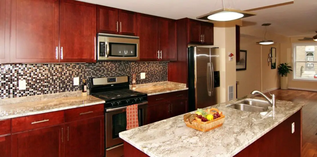 How To Lighten Up A Kitchen With Cherry Cabinets