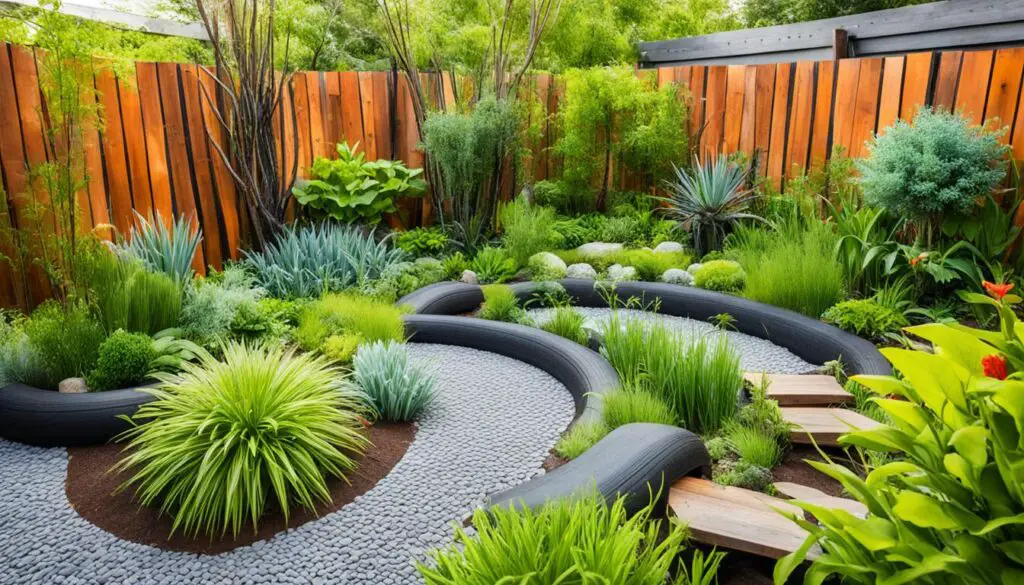 Landscaping with recycled materials